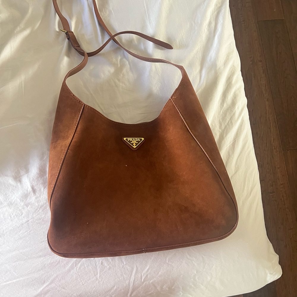 Prada Brown Suede Women's Bag